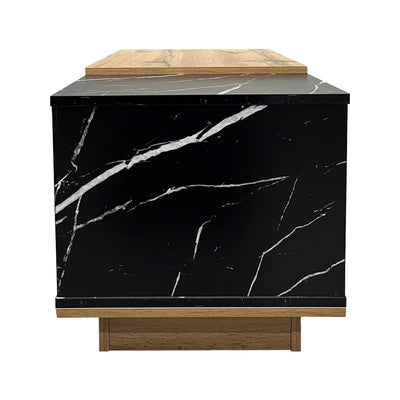 Masa de cafea eleganta Fetix, marmura neagra, lemn, 90x45x45 cm, foto produs 6