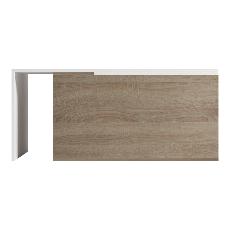 Masa de cafea extensibila Extera, Alb-sonoma, 100-160x50x45 cm, detaliu produs