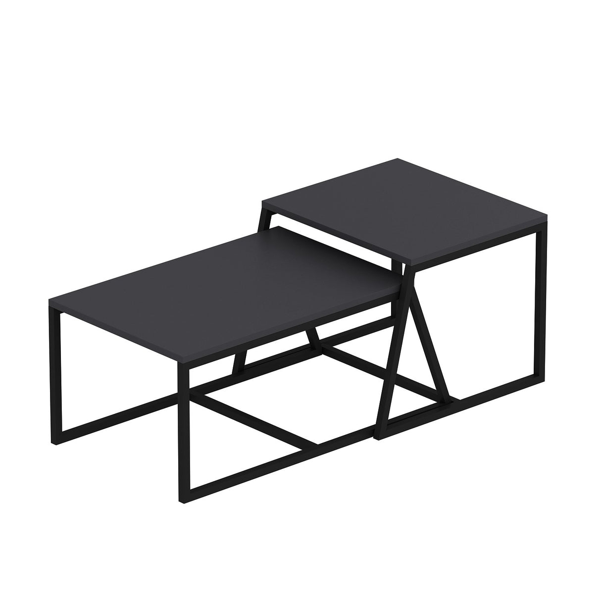 Masa de cafea Minimal Inarch, antracit - alb, 55x57 cm - Anthracite