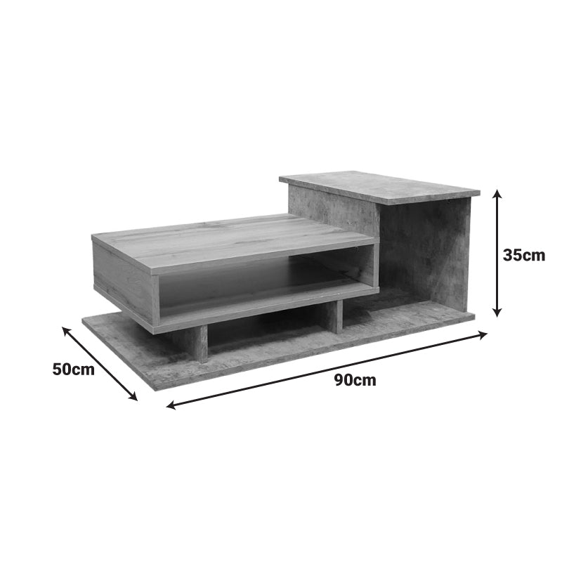 Masuta de cafea Nuvele, Pal melaminat, 90x50x35 cm - Ciment-Sonoma