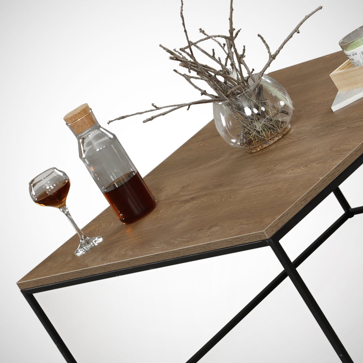 Masă de cafea Poli Comforty, stejar - nuc, 75x75x43 cm - Caucasian Oak