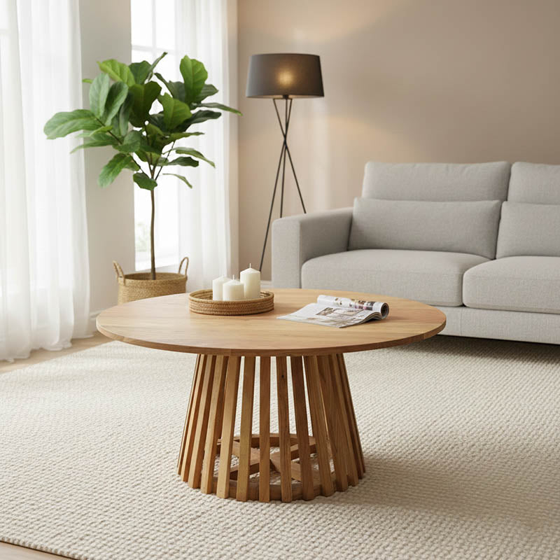 Masa de cafea Radiane Solid, design natural, lemn de acacia, 80x40 cm - Natur