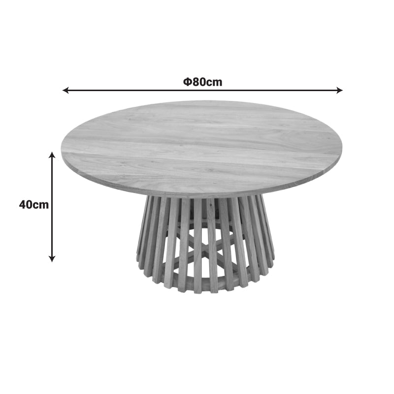Masa de cafea Radiane Solid, design natural, lemn de acacia, 80x40 cm - Natur