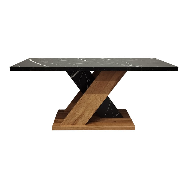 Masa de cafea Solange cu aspect de marmura neagra, Sonoma, 110x55x47 cm