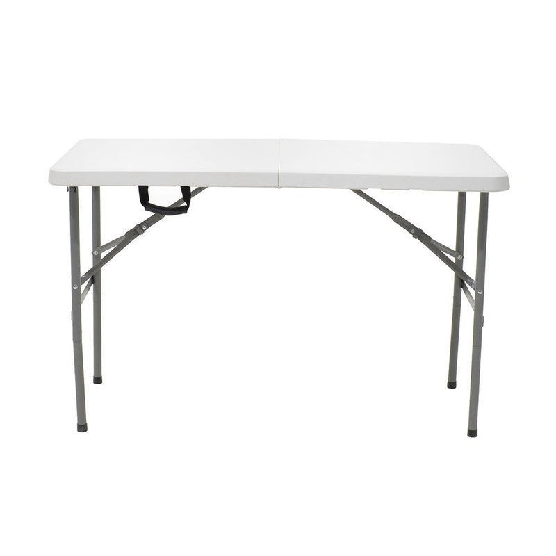 Masa de camping pliabila comerciala Rodeo cu rama metalica, Alb, 122x60x74 cm, perspectiva suplimentara