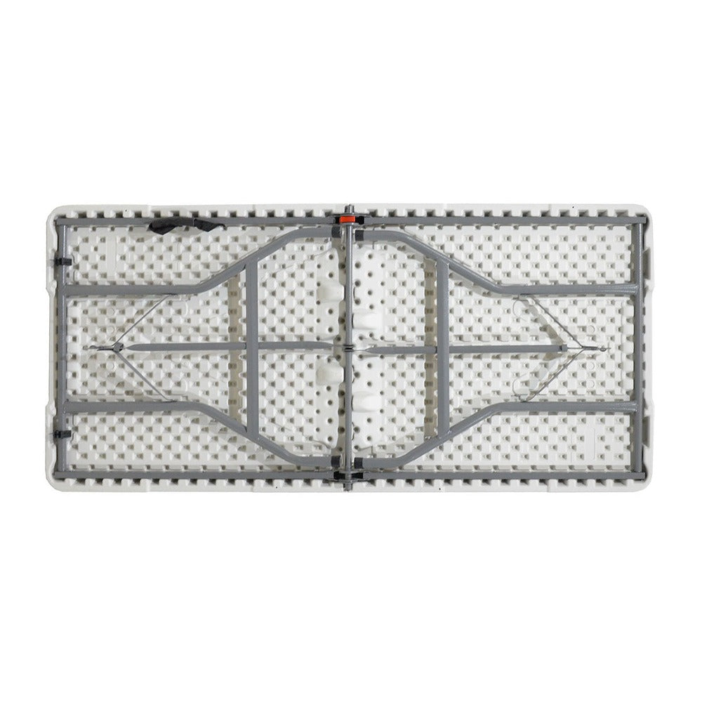Masa de camping pliabila comerciala Rodeo rama metalica, Alb, 152x60x74 cm