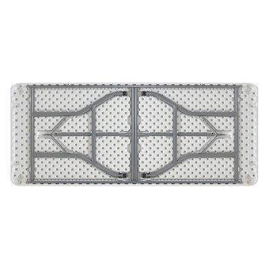 Masa de camping pliabila profesionala Rodeo cadru metalic, alba, 240x76x74 cm, detaliu produs