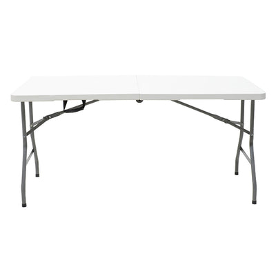 Masa de camping pliabila profesionala Rodeo cadru metalic, alba, 240x76x74 cm, perspectiva suplimentara