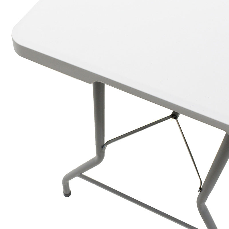 Masa de camping pliabila profesionala Rodeo cadru metalic, alba, 240x76x74 cm