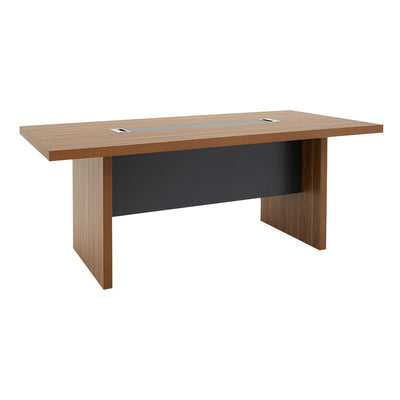 Masa de conferinta Oscar 5cm, nuc - antracit, 200x100x76 cm, foto produs