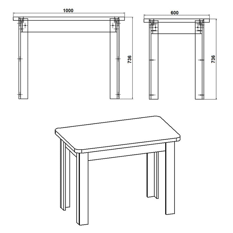 Masa de dining Celeste din nuc, alb, sonoma, 100x60x74 cm - Sonoma