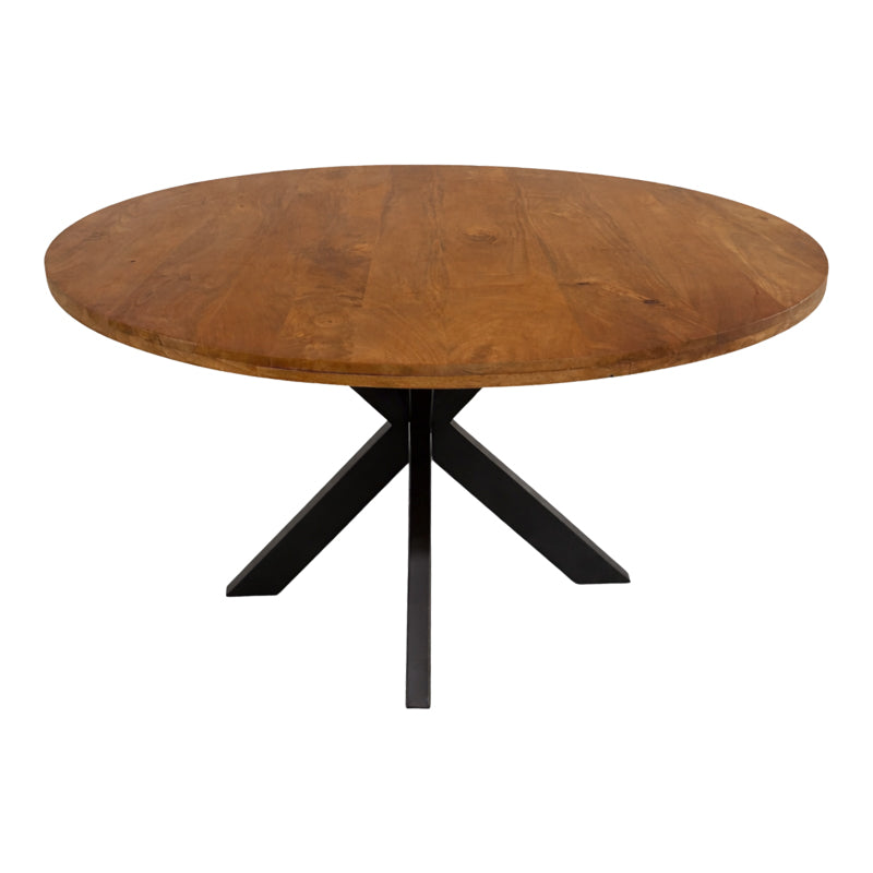 Masă de dining cu funcție elegantă Royalty, Lemn de Mango Masiv, Negru, D130x77 cm, imagine suplimentara