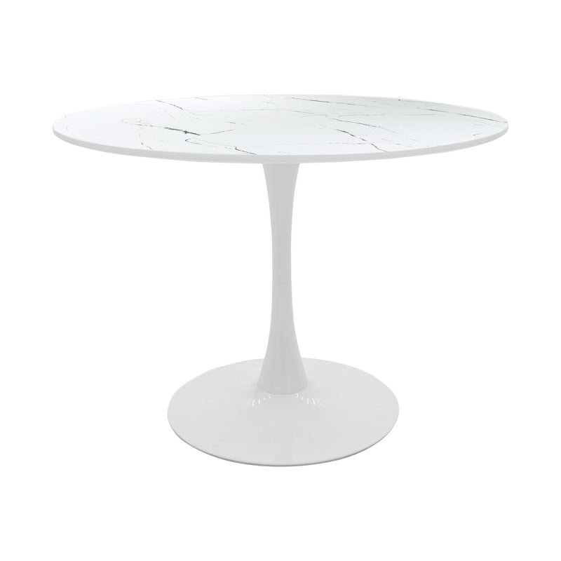 Masa de dining cu scaune incluse Balou-Parker 5 piese, alb, 120x73 cm