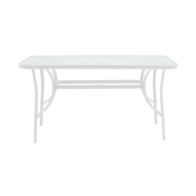 Masa de dining cu scaune set 5 piese Obbi-Ensure, metal-Sticla, Alb, 120x70x70 cm, foto produs 6