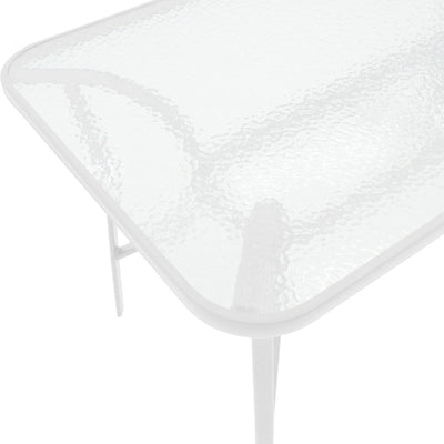 Masa de dining cu scaune set 5 piese Obbi-Ensure, metal-Sticla, Alb, 120x70x70 cm, foto produs 7
