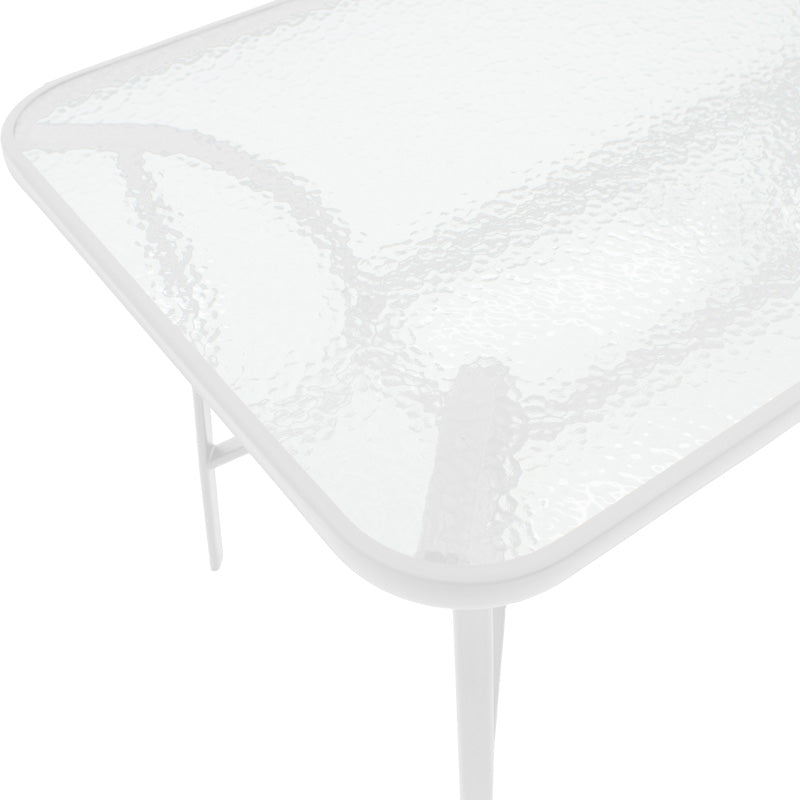 Masa de dining cu scaune set 5 piese Obbi-Ensure, metal-Sticla, Alb, 120x70x70 cm, foto produs 7