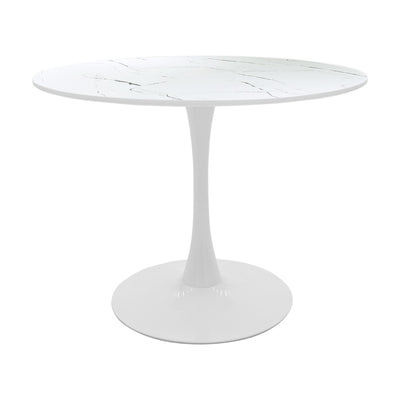 Masa de dining cu set de 5 piese Balou-Parker, și metal, Alb-Bej, 120x73 cm, foto produs