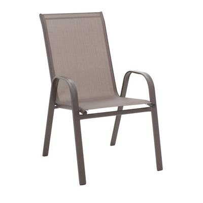 Masa de dining Ensure-Calan set 5 piese metal-textilene, maro, 120x70x70 cm, imagine suplimentara