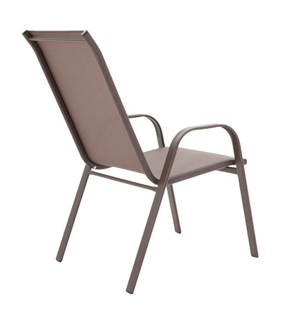 Masa de dining Ensure-Calan set 5 piese metal-textilene, maro, 120x70x70 cm, detaliu produs