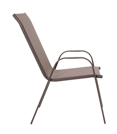 Masa de dining Ensure-Calan set 5 piese metal-textilene, maro, 120x70x70 cm, perspectiva suplimentara