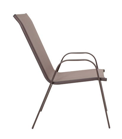 Masa de dining Ensure-Calan set 5 piese metal-textilene, maro, 120x70x70 cm, perspectiva suplimentara