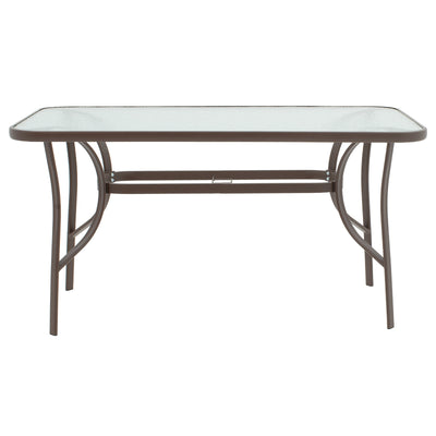 Masa de dining Ensure-Calan set 5 piese metal-textilene, maro, 120x70x70 cm, foto produs 6