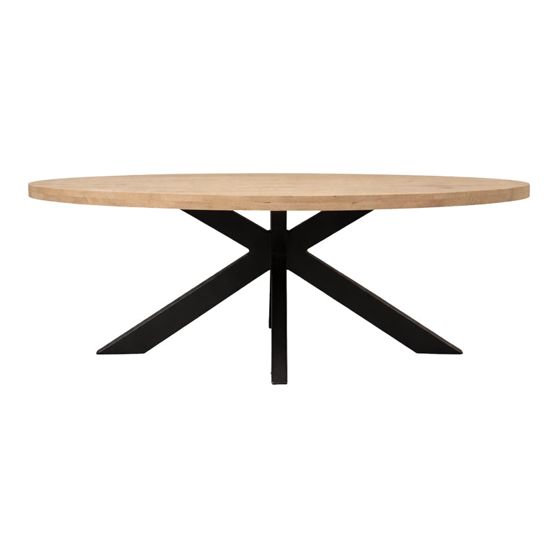 Masă de dining Jenma, Lemn de Mango Solid, Natur, 200x100x76 cm, imagine suplimentara