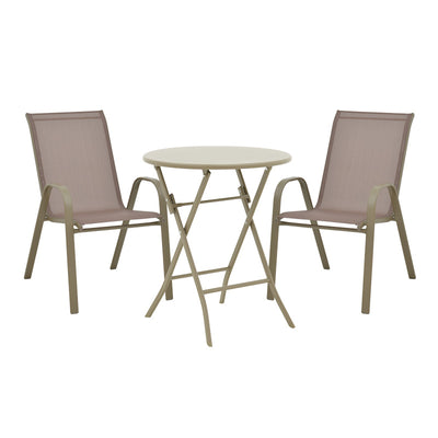 mobilier de gradina Masa de dining metalica cu functie Albero-Calan, metal, 60x70 cm, Champagne