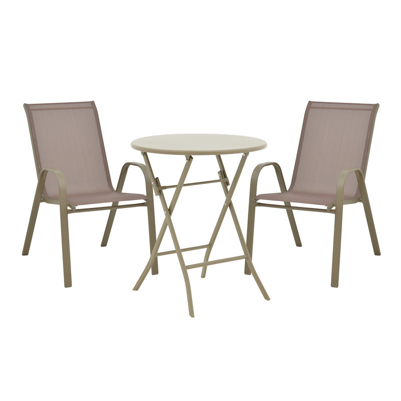 mobilier de gradina Masa de dining metalica cu functie Albero-Calan, metal, 60x70 cm, Champagne
