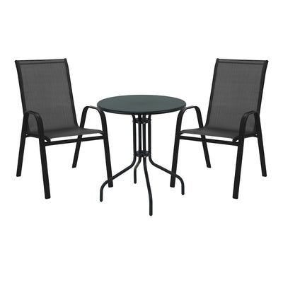 mobilier de gradina Masa de dining Vergo-Calan din metal neagra D60x70 cm