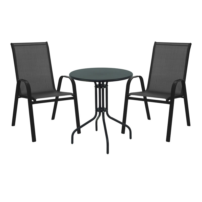 mobilier de gradina Masa de dining Vergo-Calan din metal neagra D60x70 cm