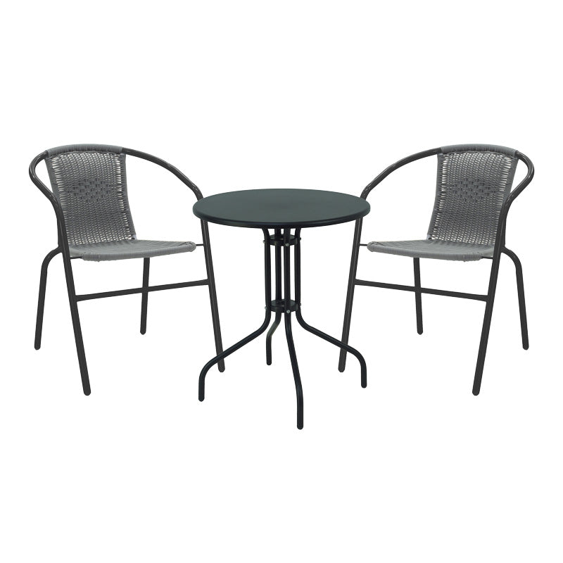 mobilier de gradina Masa de dining Vergo-Obbi din metal negru D60x70 cm