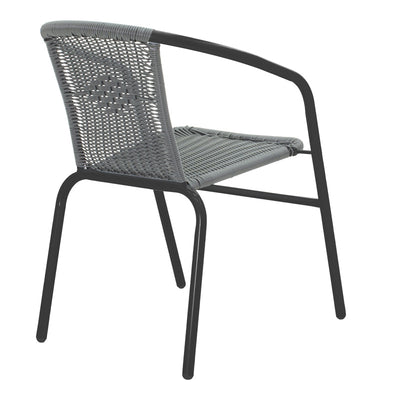 Masa de dining Vergo-Obbi din metal, negru, D60x70 cm, detaliu produs