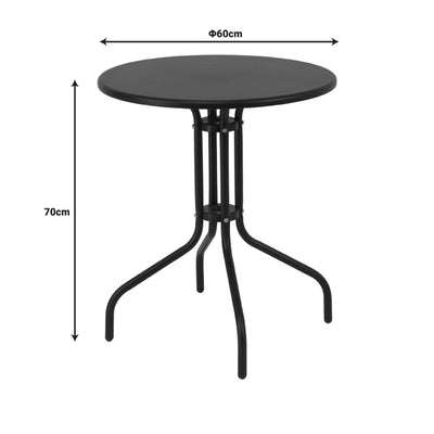 Masa de dining Vergo-Obbi din metal, negru, D60x70 cm, foto produs 9