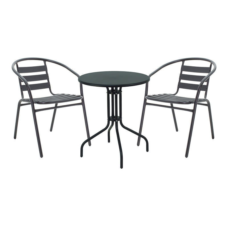 mobilier de gradina Masa de dining Vergo-Tade metalica neagra D60x70 cm