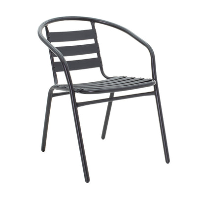 Masa de dining Vergo-Tade metalica, neagra, D60x70 cm, imagine suplimentara