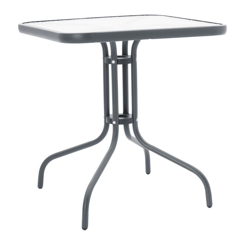 Masa de dining Watson-Lindaria, metal antracit-sticla, 70x70x70 cm, foto produs