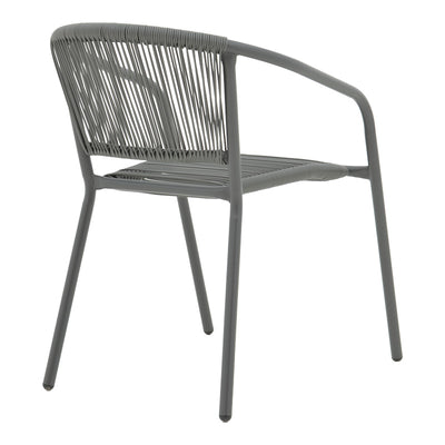 Masa de dining Watson-Lindaria set de 3 piese metal-antrenit sticla, Antracit, D60x70 cm, detaliu produs