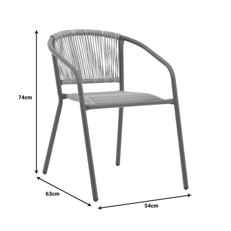 Masa de dining Watson-Lindaria set de 3 piese metal-antrenit sticla, Antracit, D60x70 cm, foto produs 8