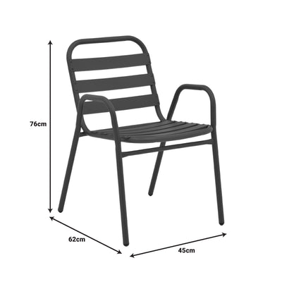 Masa de dining Watson-Sussie din metal-geam, antracit, 70x70x70 cm, foto produs 8