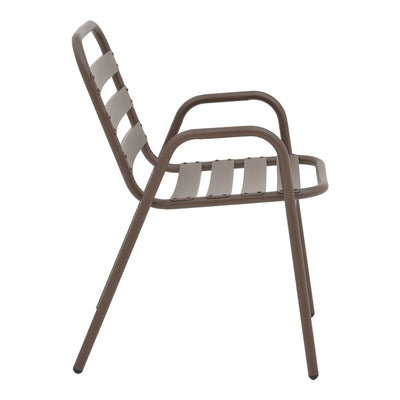 Masa de dining Watson-Sussie metal maro-sticla, 70x70x70 cm, perspectiva suplimentara