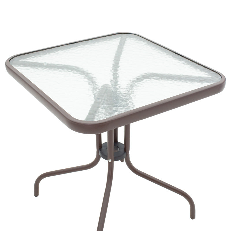 Masa de dining Watson-Sussie metal maro-sticla, 70x70x70 cm, foto produs 7