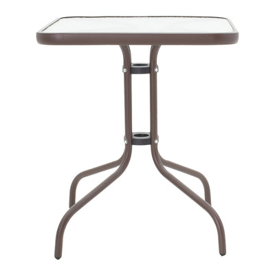 Masa de dining Watson-Sussie metalica maro-sticla, 60x60x70 cm, foto produs 6