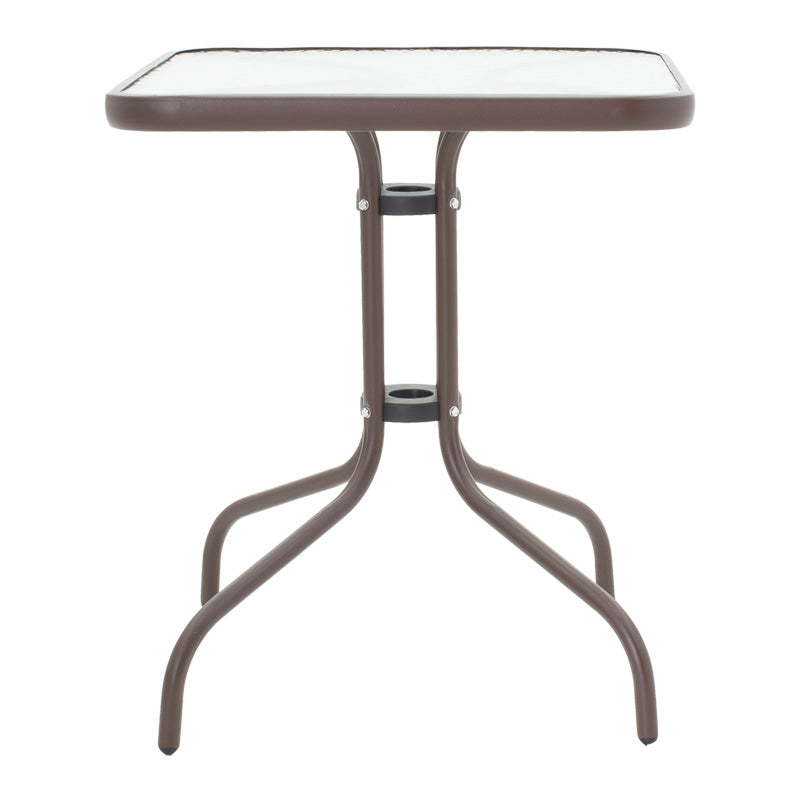 Masa de dining Watson-Sussie metalica maro-sticla, 60x60x70 cm, foto produs 6