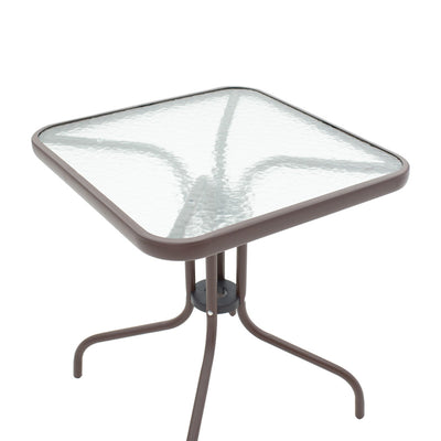 Masa de dining Watson-Sussie metalica maro-sticla, 60x60x70 cm, foto produs 7