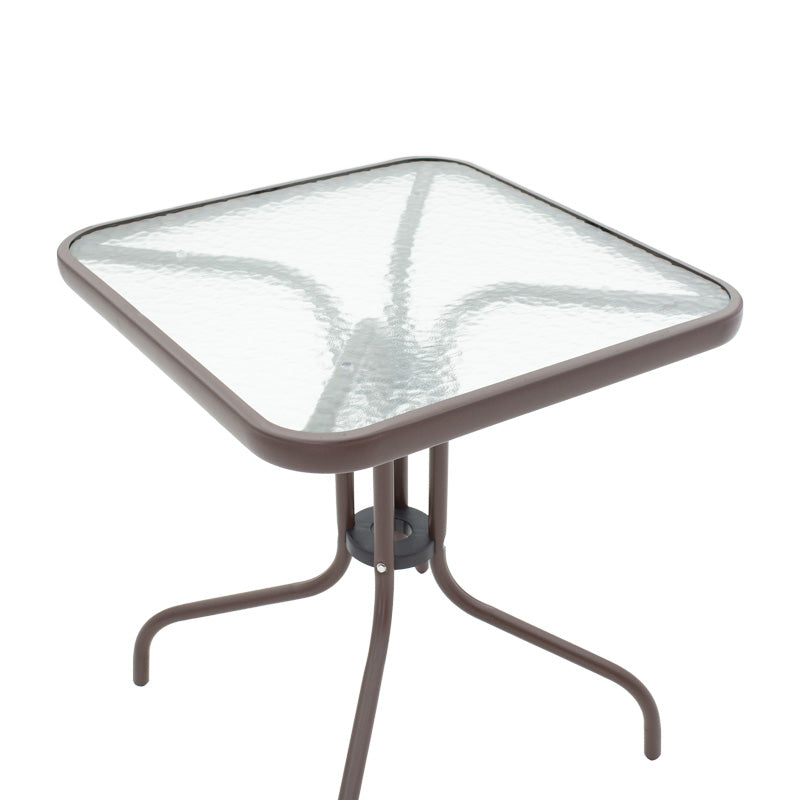 Masa de dining Watson-Sussie metalica maro-sticla, 60x60x70 cm, foto produs 7