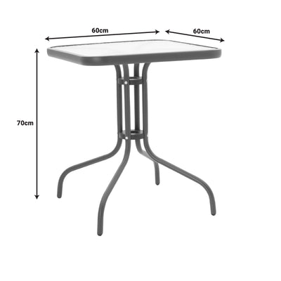 Masa de dining Watson-Sussie metalica maro-sticla, 60x60x70 cm, foto produs 9