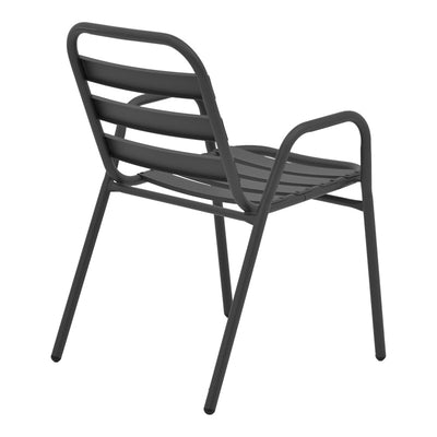 Masa de dining Watson-Sussie set de 3 piese din metal sticlat, antracit, D60x70 cm, detaliu produs