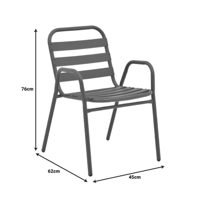 Masa de dining Watson-Sussie set de 3 piese din metal sticlat, antracit, D60x70 cm, foto produs 8