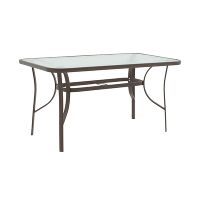 mobilier de gradina Masa de gradina Ensure – Blat sticla Waterwave 5 mm & alb, 120×70×70 cm